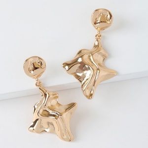 Lulus Gold Statement Earrings